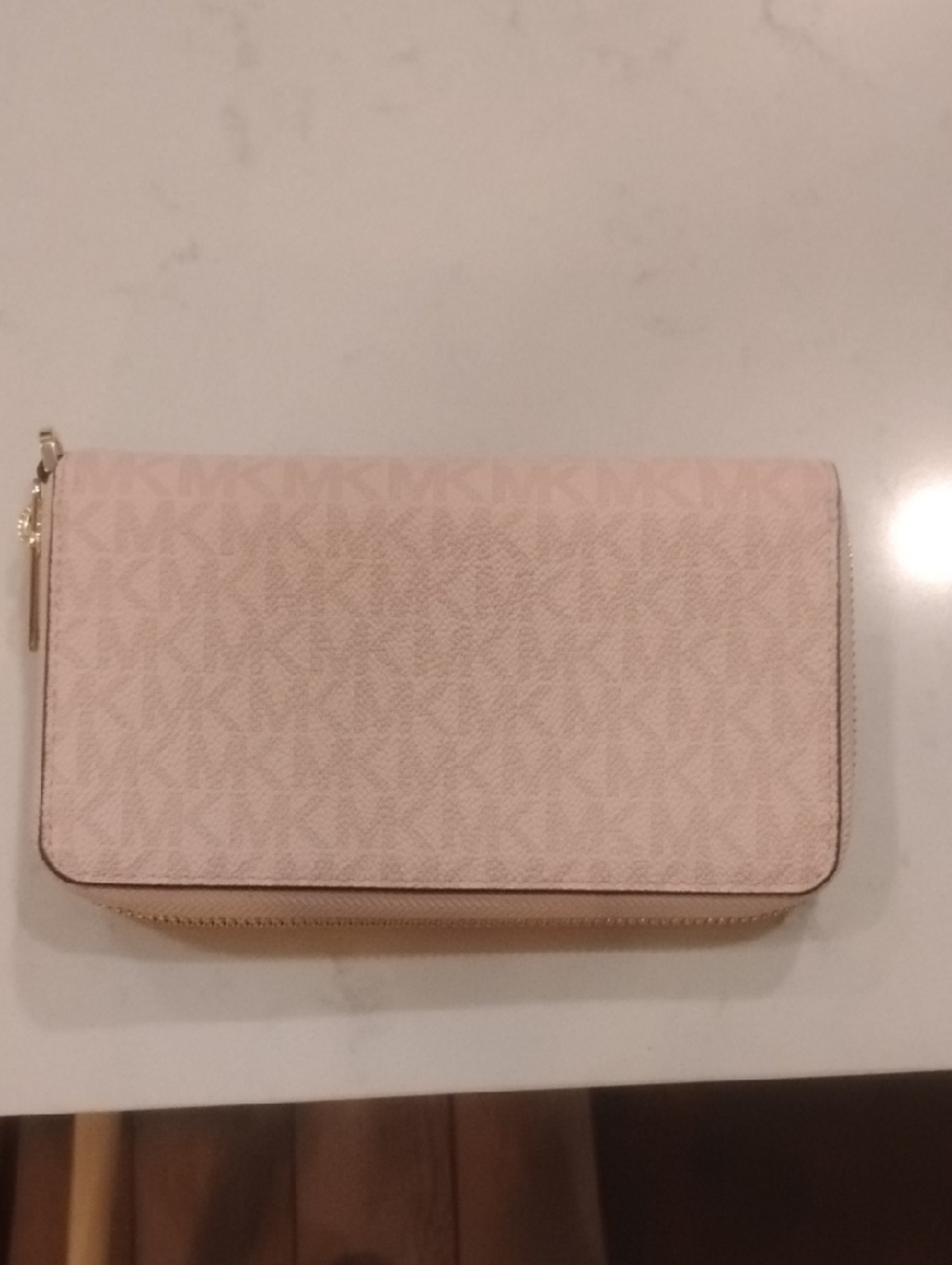 Michael Kors Signature Zip Wallet - Light Blush Pink with Gold Hardware - Picture 9 of 9